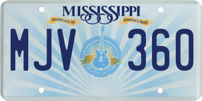 MS license plate MJV360