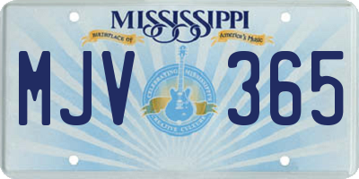 MS license plate MJV365