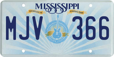 MS license plate MJV366