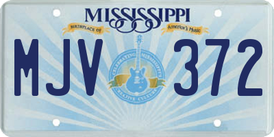 MS license plate MJV372