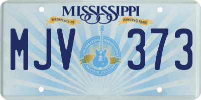 MS license plate MJV373