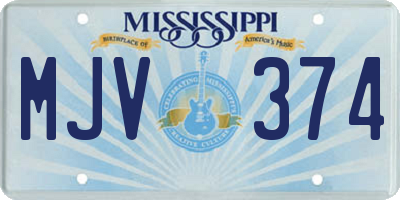 MS license plate MJV374