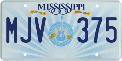 MS license plate MJV375
