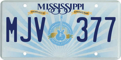 MS license plate MJV377