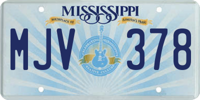 MS license plate MJV378