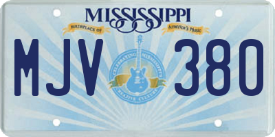 MS license plate MJV380