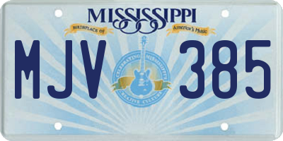 MS license plate MJV385