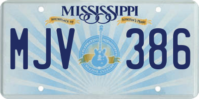 MS license plate MJV386