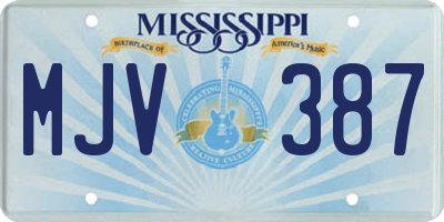 MS license plate MJV387