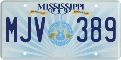 MS license plate MJV389