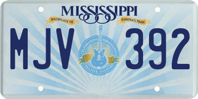 MS license plate MJV392