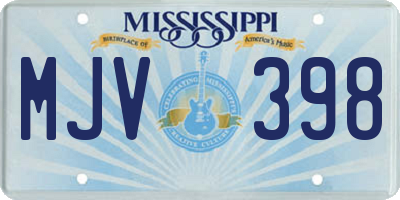 MS license plate MJV398