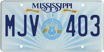 MS license plate MJV403