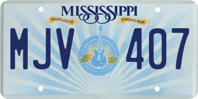 MS license plate MJV407