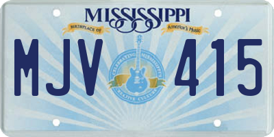 MS license plate MJV415