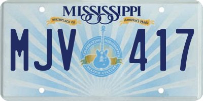 MS license plate MJV417