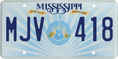 MS license plate MJV418