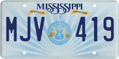 MS license plate MJV419