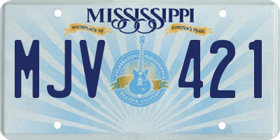 MS license plate MJV421
