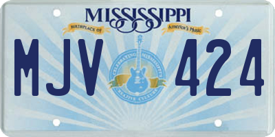 MS license plate MJV424