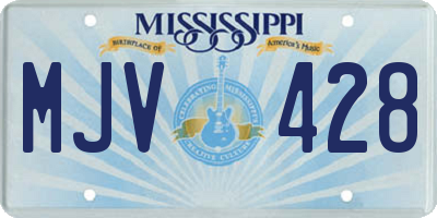 MS license plate MJV428