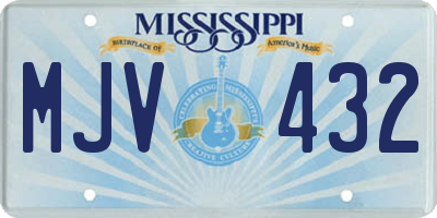 MS license plate MJV432