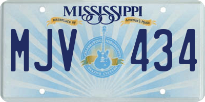 MS license plate MJV434