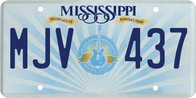 MS license plate MJV437