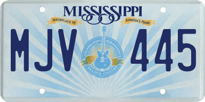 MS license plate MJV445