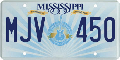 MS license plate MJV450