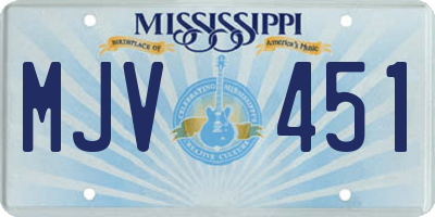 MS license plate MJV451