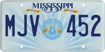 MS license plate MJV452