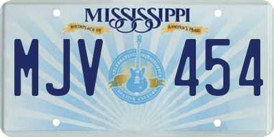 MS license plate MJV454