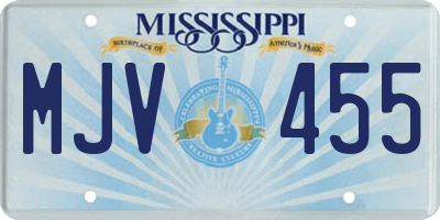 MS license plate MJV455