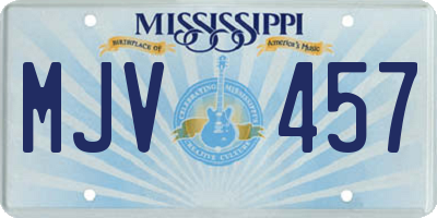 MS license plate MJV457