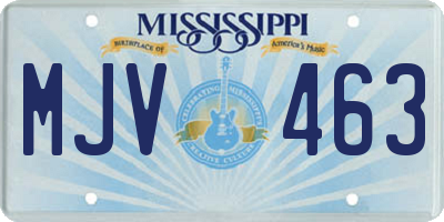 MS license plate MJV463