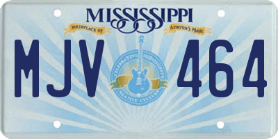 MS license plate MJV464