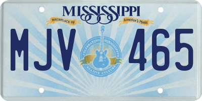 MS license plate MJV465