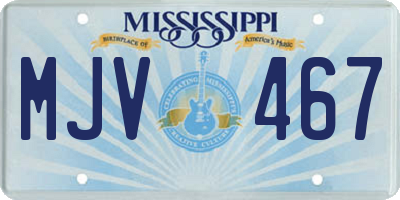 MS license plate MJV467