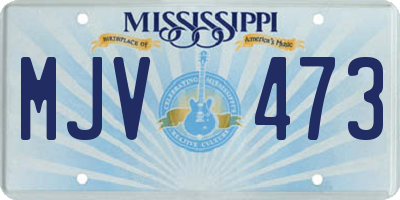 MS license plate MJV473