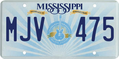 MS license plate MJV475