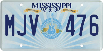 MS license plate MJV476