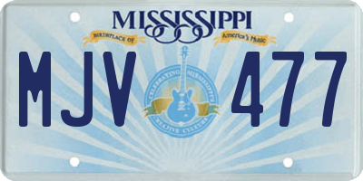 MS license plate MJV477