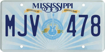 MS license plate MJV478