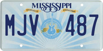 MS license plate MJV487