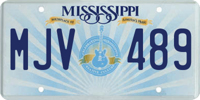 MS license plate MJV489