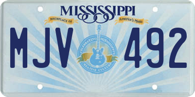MS license plate MJV492