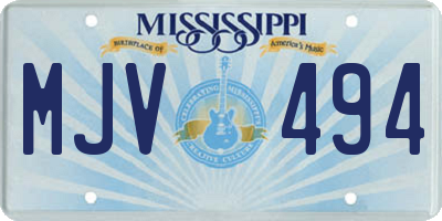 MS license plate MJV494