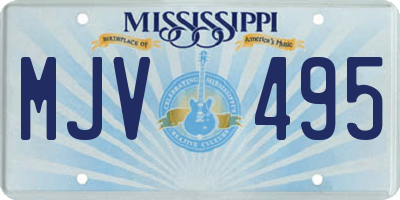 MS license plate MJV495