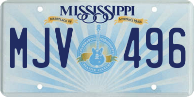 MS license plate MJV496